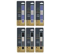 Penna a sfera Parker Quink ricarica inchiostro nero blu punta media fine ultr...
