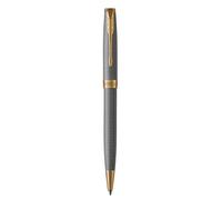 PARKER Sonnet Penna a Sfera, Argento (Cesellato), Dettagli Placcati in Oro, Pennino Medio, Confezione Regalo, Nero