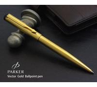 Penna a sfera Parker Vector Gold Body & Trim BP GT acciaio pennino fine inchi...