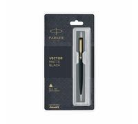 Penna a sfera Parker Vector nero opaco bordo oro corpo in acciaio penna a sfe...