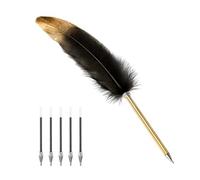 Penna A Sfera Penna Nero Piuma Di Alta Qualità Per Scrivere Con 5 Mine Di Ricambio Di Colore Nero, Stile Vintage, Per Scrittore, Ritorno a Scuola, Regali di Compleanno, Natale