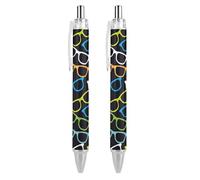 Penna a sfera per occhiali da vista con stampa con motivo pop-art per donne e uomini, 0,5 mm, penna a sfera retrattile, 2 pezzi come foto 2