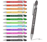 Penna a Sfera Personalizzabile con Testo e Logo | Doppia Funzione Scrittura + Touchscreen | Impugnatura Antiscivolo Metallica | 12 Colori | Regalo Aziendale per Dipendenti/Clienti