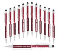 Penna a sfera personalizzata 2 in 1, con nome/testo/messaggio personalizzato, penna a sfera decorata con cristalli, ideale come regalo per laurea, matrimonio, compleanno, comunione