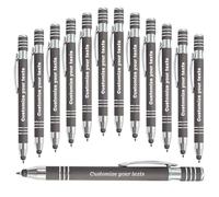 Penna a sfera personalizzata 2 in 1 con stilo, fino a 1000 pezzi sfusi/incisione personalizzata di nome, testo, messaggio - penna a sfera per affari, lauree, anniversari, regali di comunione