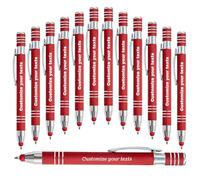 Penna a sfera personalizzata 2 in 1 con stilo, fino a 1000 pezzi sfusi/incisione personalizzata di nome, testo, messaggio - penna a sfera per affari, lauree, anniversari, regali di comunione