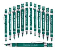 Penna a sfera personalizzata 2 in 1 con stilo, fino a 1000 pezzi sfusi/incisione personalizzata di nome, testo, messaggio - penna a sfera per affari, lauree, anniversari, regali di comunione
