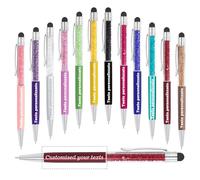 Penna a sfera personalizzata, 2 in 1 Soft Touch, strumento di scrittura personalizzato, penna a sfera decorata con cristalli, ottima per regali di laurea, matrimonio, compleanno
