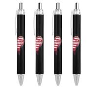 Penna a sfera personalizzata con bandiera degli Stati Uniti Cuore Splash Leopard penna a sfera per uomo donna penne retrattili 0,5 mm blu divertente stampato