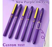Penna a sfera personalizzata con testo/logo viola e inchiostro viola, penna a sfera da 1,0 mm per studenti, calligrafia, firma - regalo per insegnanti, amici per il ritorno a scuola Policloruri di vin