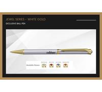 Pierre Cardin Cristal Oro Bianco Penna a Sfera Gt Inchiostro Blu Su Top Regalo