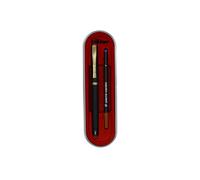 Penna a sfera Pierre Cardin Golden Eye nero opaco bordo oro GT inchiostro blu