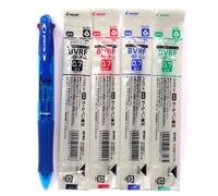 Penna a sfera PILOT Acroball 4 Multi Color 0,7 mm corpo blu trasparente + 4 ricariche di inchiostro colorato (nero, rosso, blu e verde)
