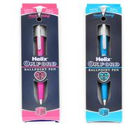Penna A Sfera Premium Helix Oxford Blu Chiaro E Rosa Inchiostro Nero 2 Pezzi