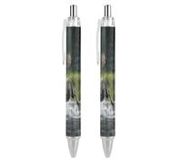 Penna a sfera retrattile a forma di alce in acqua con punta a sfera nera da 0,5 mm, scrittura liscia, accessori per ufficio, 2 pezzi come foto 1