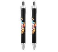 Penna a sfera retrattile a forma di clown felice, 0,5 mm, scrittura fine e liscia, per casa e ufficio, colore nero, 2 pezzi come foto 2