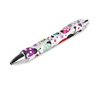 Penna a sfera retrattile a forma di coccinella colorata, punta fine da 0,5 mm, fusto rotondo flessibile, per uomini e donne