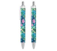 Penna a sfera retrattile a forma di fiore di tartaruga, penna a sfera da lavoro, penne a sfera per ufficio e scuola, 2 pezzi come foto 3