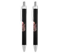 Penna a sfera retrattile a forma di polpo per libro di lettura, inchiostro nero, per ufficio e casa, 2 pezzi