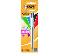 Penna a sfera retrattile BIC 4 Colors Shine - Punta media da 1,0 mm - Colore a base di olio - 4 colori NEW