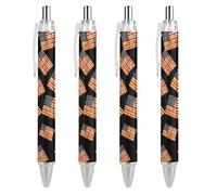 Penna a sfera retrattile con bandiera degli Stati Uniti del 4 luglio, inchiostro nero, punta a sfera da 0,5 mm, scrittura liscia, accessori per ufficio, 4 pezzi