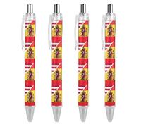 Penna a sfera retrattile con bandiera nazionale dell'Ossezia del Nord, 0,5 mm, scrittura fine e liscia, per casa e ufficio, nera, 4 pezzi come foto 2