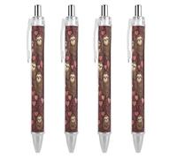 Penna a sfera retrattile con bradipo e cuore rosa, scrittura, inchiostro nero, regalo per ufficio, 4 pezzi