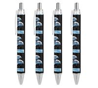 Penna a sfera retrattile con delfini che saltano dall'acqua, inchiostro nero, punta fine da 0,5 mm, forniture per ufficio, 4 pezzi come foto 3