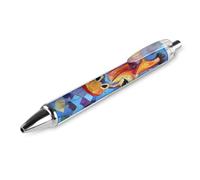 Penna a sfera retrattile con giraffa in vetro colorato, 0,5 mm, penna a rullo per ufficio, punta media, 1 pezzo come foto 3
