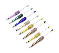 Penna a sfera retrattile con perline, 8 pezzi, divertente per scrivere la calza della Befana, per ragazzi e ragazze, per scrivere alla moda
