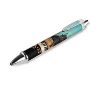 Penna a sfera retrattile con quattro gatti neri sdraiati sulla tastiera del pianoforte, penna a sfera a inchiostro nero con impugnatura super morbida, punta media, 1 pezzo