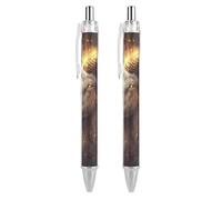 Penna a sfera retrattile con segno zodiacale Ariete dorato, inchiostro nero, punta fine da 0,5 mm, forniture per ufficio per insegnanti, 2 pezzi come foto 1