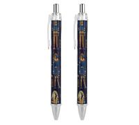 Penna a sfera retrattile con simboli egiziani dell'antico Egitto, penna a sfera da 0,5 mm, penne a punta media, 2 pezzi come da foto 2
