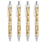 Penna a sfera retrattile Curious Capybara, scrittura, inchiostro nero, regalo per ufficio, 4 pezzi