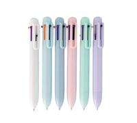Penna a sfera retrattile da 0,5 mm, multicolore, 6 colori, per appunti, opere d'arte, ufficio, scuola