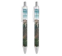 Penna a sfera retrattile delle Alpi settentrionali delle montagne penne a sfera da 0,5 mm penne per ufficio a punta media penne per diario 2 pezzi come foto 3