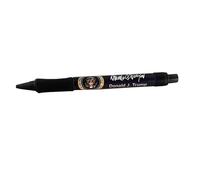 Penna a sfera retrattile Donald J. Trump Presidential Signature Click Style - 45th e 47th President, blu navy e nero con impugnatura in gomma con firma e sigillo presidenziale