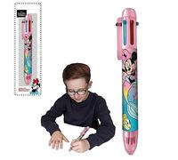 Penna a sfera retrattile Minnie Mouse | 6 colori per bambini | Penna colorata per festa di compleanno | Prezzi per studenti forniture scolastiche 3 anni in su
