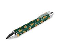Penna a sfera retrattile, motivo omino di pan di zenzero e bastoncino di zucchero, ultra fine, 0,5 mm, inchiostro nero, penna a sfera con motivo unico, per università, ufficio, lavoro, studenti,