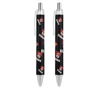 Penna a sfera retrattile nera con bandiera serba Griffon Vulture Serbia, punta fine da 0,5 mm, ad asciugatura rapida, scrittura liscia, 2 pezzi come immagine 1