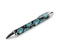Penna a sfera retrattile riutilizzabile da 0,5 mm, con fiori azzurri e draghi floreali, per uomini e donne, comoda penna per scrittura liscia, forniture per scrivania da ufficio
