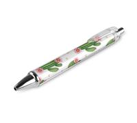 Penna a sfera riutilizzabile nera da 0,5 mm, con fiori di cactus e fiori di cactus, penna a sfera retrattile, scrittura liscia, forniture per scrivania da ufficio, 1