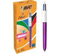 Penna a sfera Shine Purple 4 colori (12 pz.)