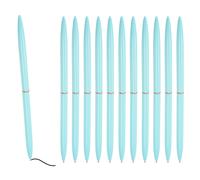 Penna a sfera slim, 12Pcs inchiostro nero 1mm punta media, per light blue