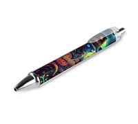 Penna a sfera stampata con alieni psichedelici che suonano la chitarra per adulti, inchiostro nero, ad asciugatura rapida, penne per scrittura liscia, 1 pezzo come foto 2