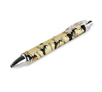 Penna a sfera stampata per adulti con inchiostro nero ad asciugatura rapida e liscia, da 0,5 mm, con stampa di strega che vola, per Halloween, 1 pezzo come foto 1