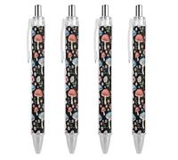 Penna a sfera unisex da 0,5 mm, retrattile, a forma di fungo, penne gel, punta fine, scrittura liscia, per forniture per ufficio