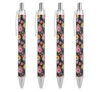 Penna a sfera unisex da 0,5 mm, retrattile, motivo floreale, leopardo, ghepardo, penna gel a punta fine per scrittura liscia, forniture per ufficio