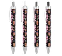 Penna a sfera unisex da 0,5 mm, retrattile, motivo: teschio di zucchero, penna gel a punta fine per scrittura liscia, forniture per ufficio