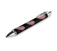 Penna a sfera vintage con bandiera degli Stati Uniti con stampa a forma di cuore, retrattile, nera, a punta fine, 0,5 mm, 1/2/4 pezzi